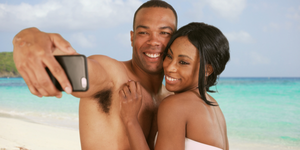 Couple on Honeymoon beach St. John