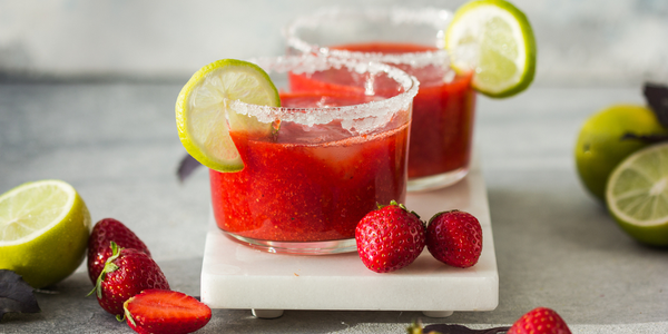 A delcious frozen strawberry daiquiri or Daiquiry cocktail, one of the most sought after Caribbean cocktails