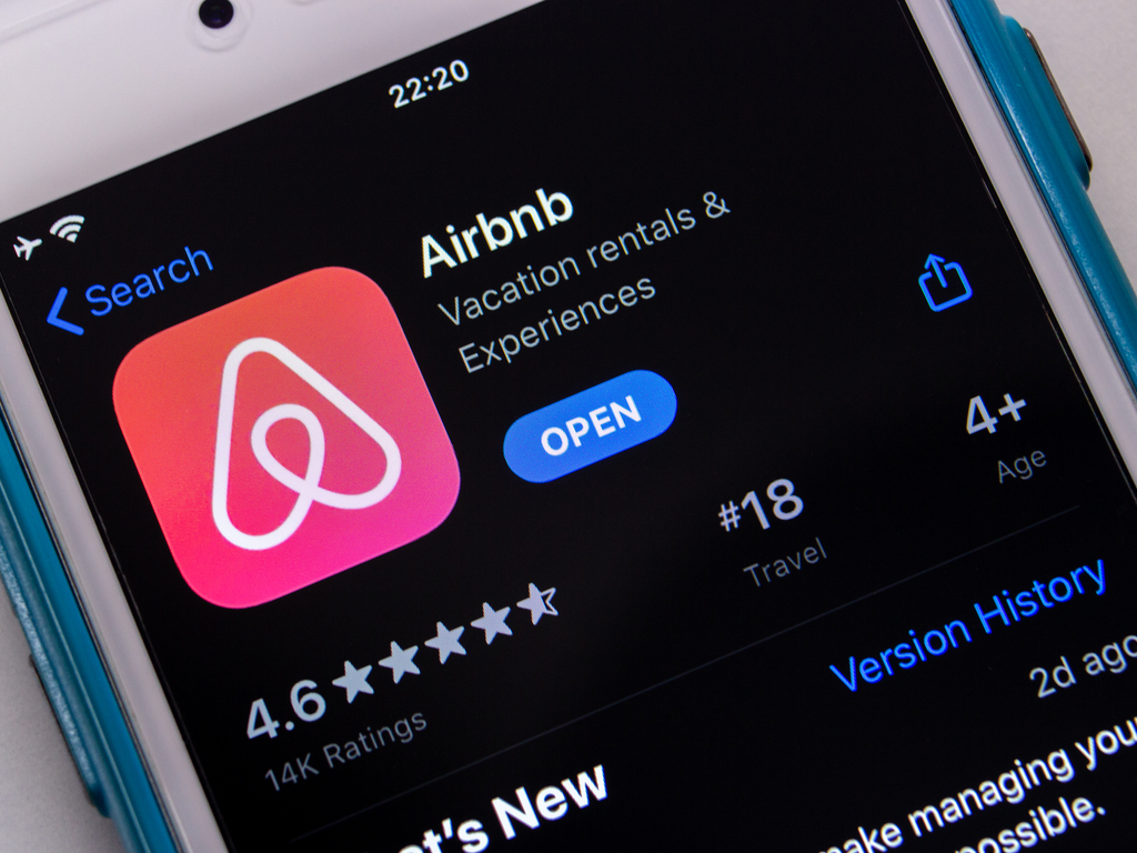 AirBnB app on mobile phone